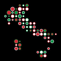 Italy Silhouette Pixelated pattern map illustration
