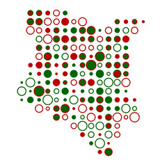 Kenya Silhouette Pixelated pattern map illustration