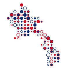 Laos Silhouette Pixelated pattern map illustration