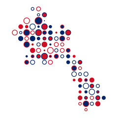 Laos Silhouette Pixelated pattern map illustration