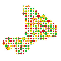 Mali Silhouette Pixelated pattern map illustration