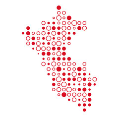 Peru Silhouette Pixelated pattern map illustration