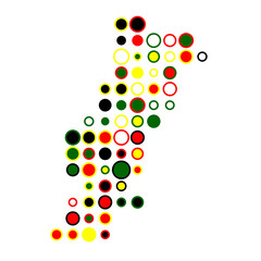 Portugal Silhouette Pixelated pattern map illustration