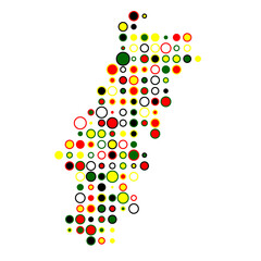 Portugal Silhouette Pixelated pattern map illustration