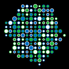 Sierra leone Silhouette Pixelated pattern map illustration