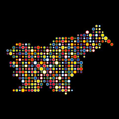 Slovenia Silhouette Pixelated pattern map illustration