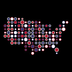 United states Silhouette Pixelated pattern map illustration