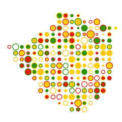 Zimbabwe Silhouette Pixelated pattern map illustration
