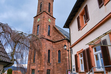 Obraz premium Dilsberg Catholic Church, Baden-Wurttemberg, Germany