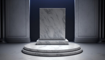 Empty marble podium background