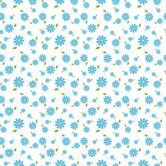 Seamless pattern from blue flowers. Floral background