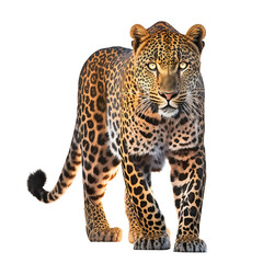 Leopard isolated on white, transparent background, PNG, generative ai