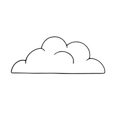 Linear sketch, coloring clouds. Vector graphics.