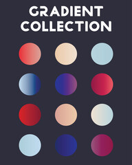Set of color combinations and gradients. Vector illustration