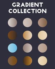 Set of color combinations and gradients. Vector illustration
