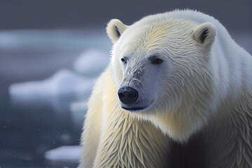 Obraz na płótnie Canvas White polar bear. generative AI