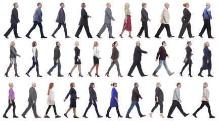 Fototapeta premium group of successful business people in motion isolated