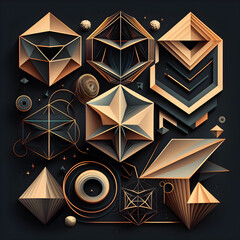 A geometric abstract illustration inspired by space - Artwork 45