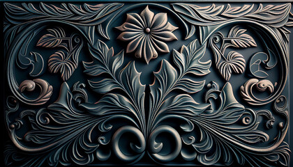 floral background with leaves