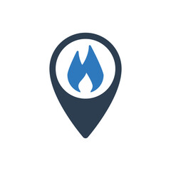 Fire Location Map Pin Icon