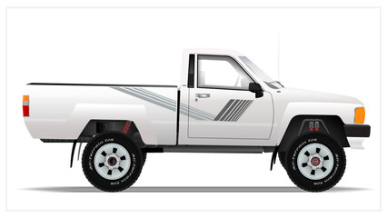 1980s Side Compact Japanese 4x4 Truck © Automobillustrations