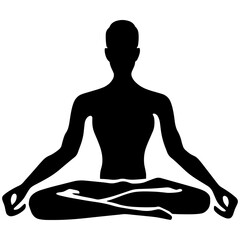 Yoga Simple Black Icon. Vector Illustration. EPS10