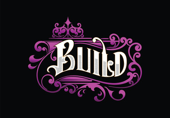 lettering logo custom word BUILD