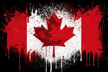 Canada flag background. Generative AI.