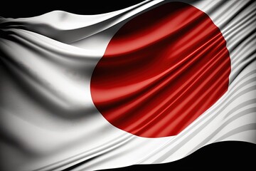 Japan flag background. Generative AI.