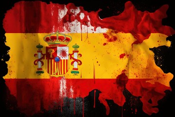 Spain flag background. Generative AI.