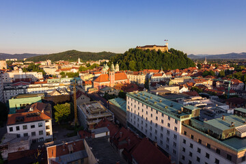 Views of Ljubljana castle and surrounding area