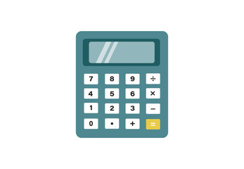 Electronic calculator icon in flat style. Vector illustration