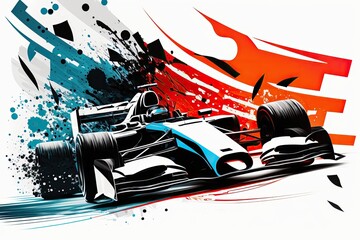 Illustration of stylized cars with bold colors – Art Created with generative AI technology
