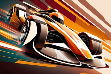 Illustration of stylized cars with bold colors – Art Created with generative AI technology

