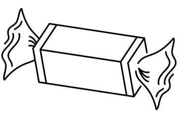 A symbolically represented bonbon of angular shape with gaps, side view