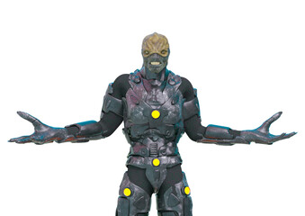 reptilian officer do not know what to know in white background