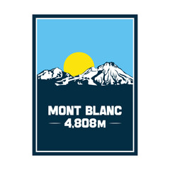 Mont Blanc or Monte Bianco Mountain vector 