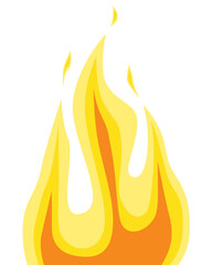 Flat 2D Fire Flame Yellow and Orange Graphic Asset