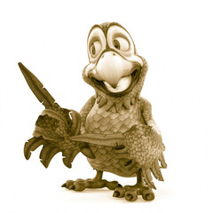 Fototapeta premium parrot cartoon is pointing the way