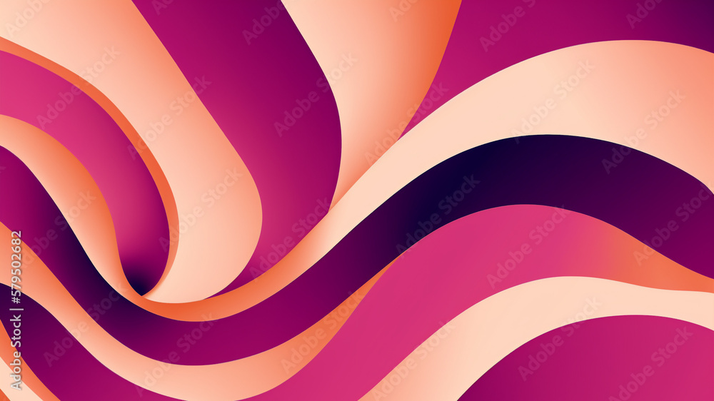 Poster abstract curved line background in magenta gradient color