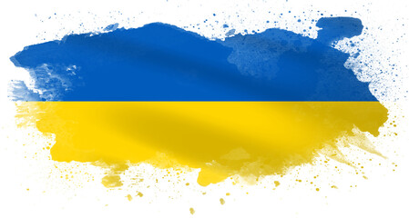 Ukraine flag abstract watercolor shape. The flag of the Ukrainian state. Illustration of the Ukrainian flag.