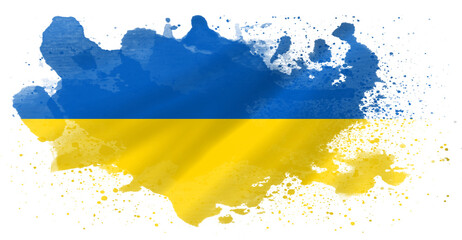 Ukraine flag abstract watercolor shape. The flag of the Ukrainian state. Illustration of the Ukrainian flag.