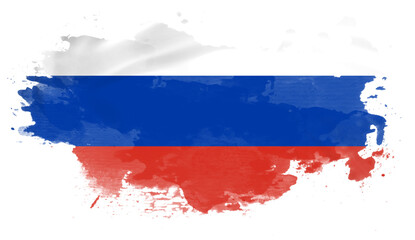 Russia flag abstract watercolor shape. Flag of the Russian Federation. Illustration of the Russian flag.