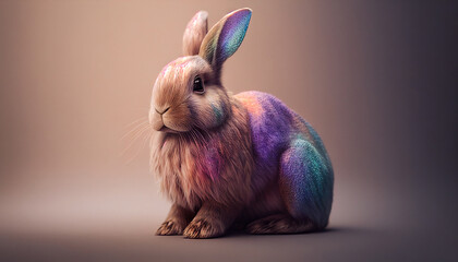 Colorful bunny, rabbit, easter bunny