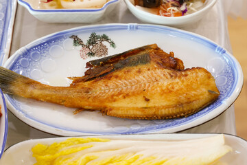 Korea halibut plaice fish fried