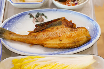 Korea halibut plaice fish fried