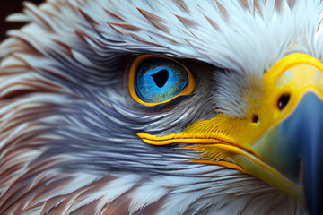 Bald Eagle Haliaeetus leucocephalus head portrait captive 