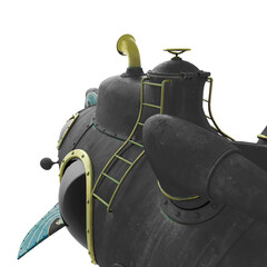 submarine cartoon cool close up rear view