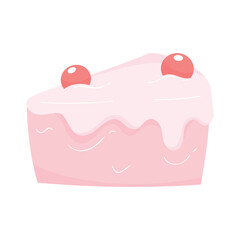 pink birthday cake portion