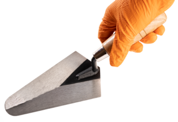 Hand Holding  a Trowel isolated